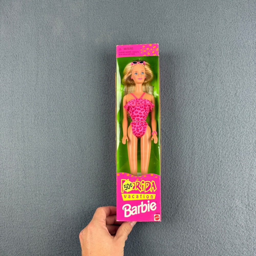 Mattel Florida Vacation Barbie Doll Pink Leopard Swimsuit Vintage 1998 20535